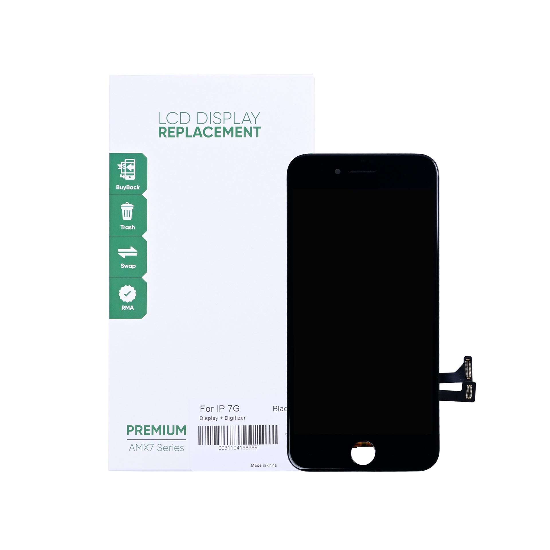For Apple iPhone 7 Display And Digitizer With Backplate Black Compatible