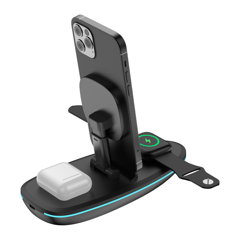 Rixus RXWC43 3 in 1 Foldable Wireless Charger Station