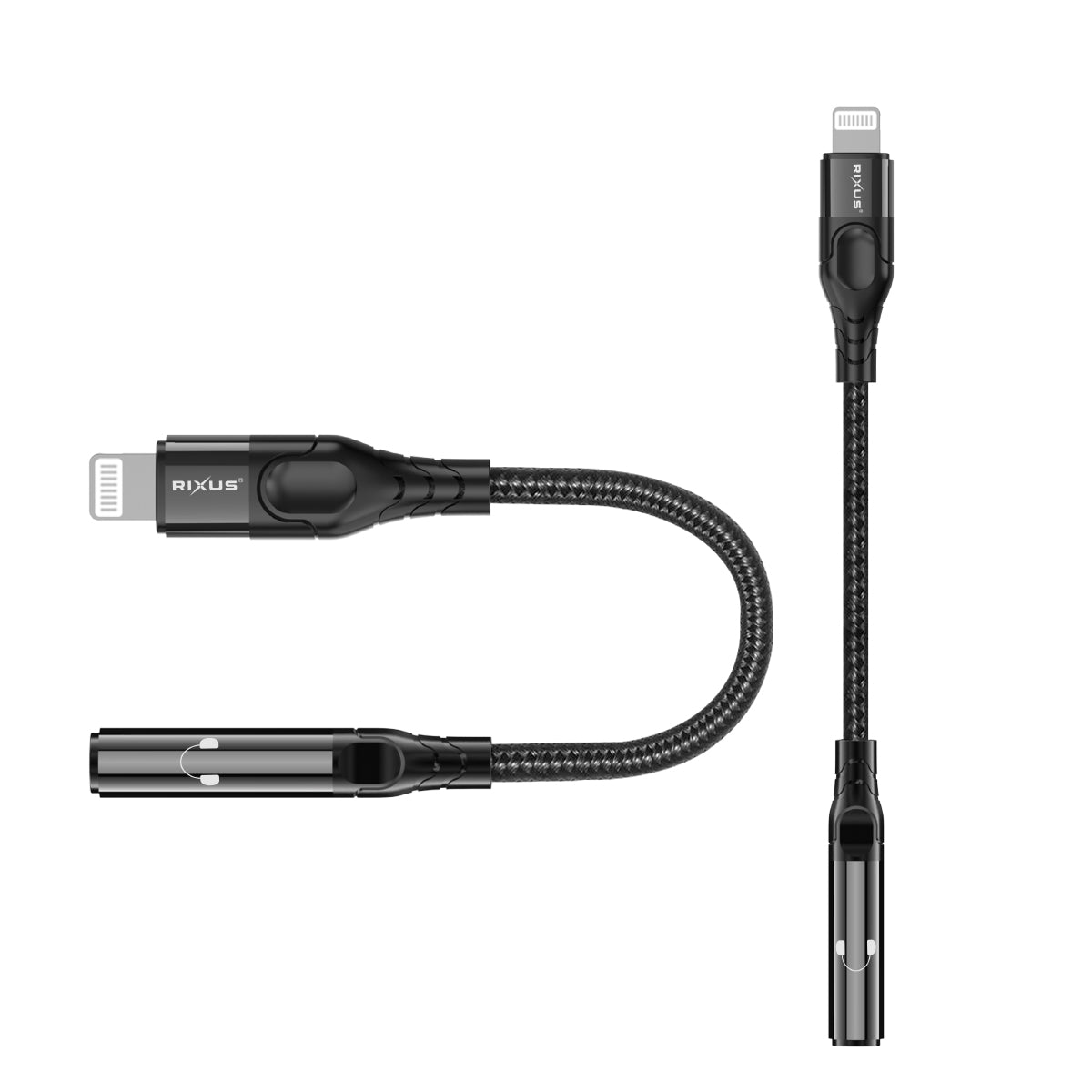 Rixus RXMU36L Lightning Connector to 3.5mm Audio Adapter Female 10cm