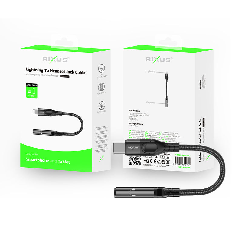 Rixus RXMU36C USB-C to 3.5mm Audio Adapter Female 10cm