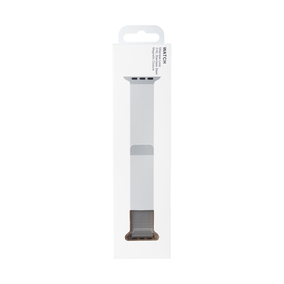 Milanese Loop Band For Apple Watch 42mm, 44mm, 45mm, 49mm Silver Retail Box