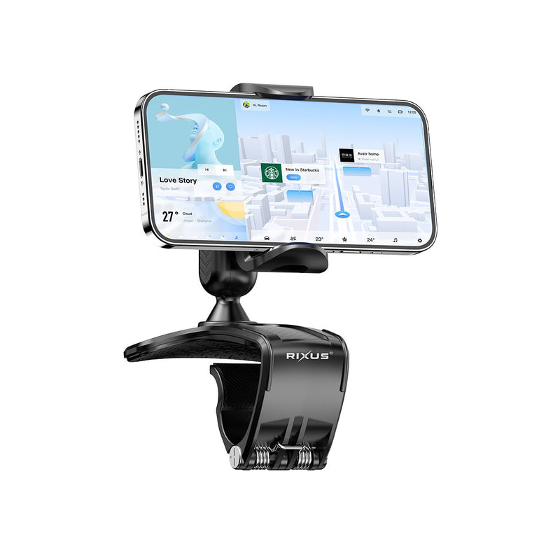 Rixus RXHW62 Dashboard Navigation Phone Bracket For Auto Vehicles Black