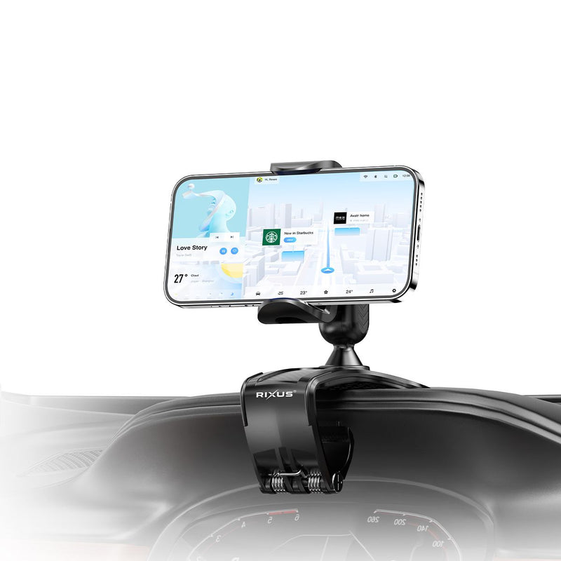 Rixus RXHW62 Dashboard Navigation Phone Bracket For Auto Vehicles Black