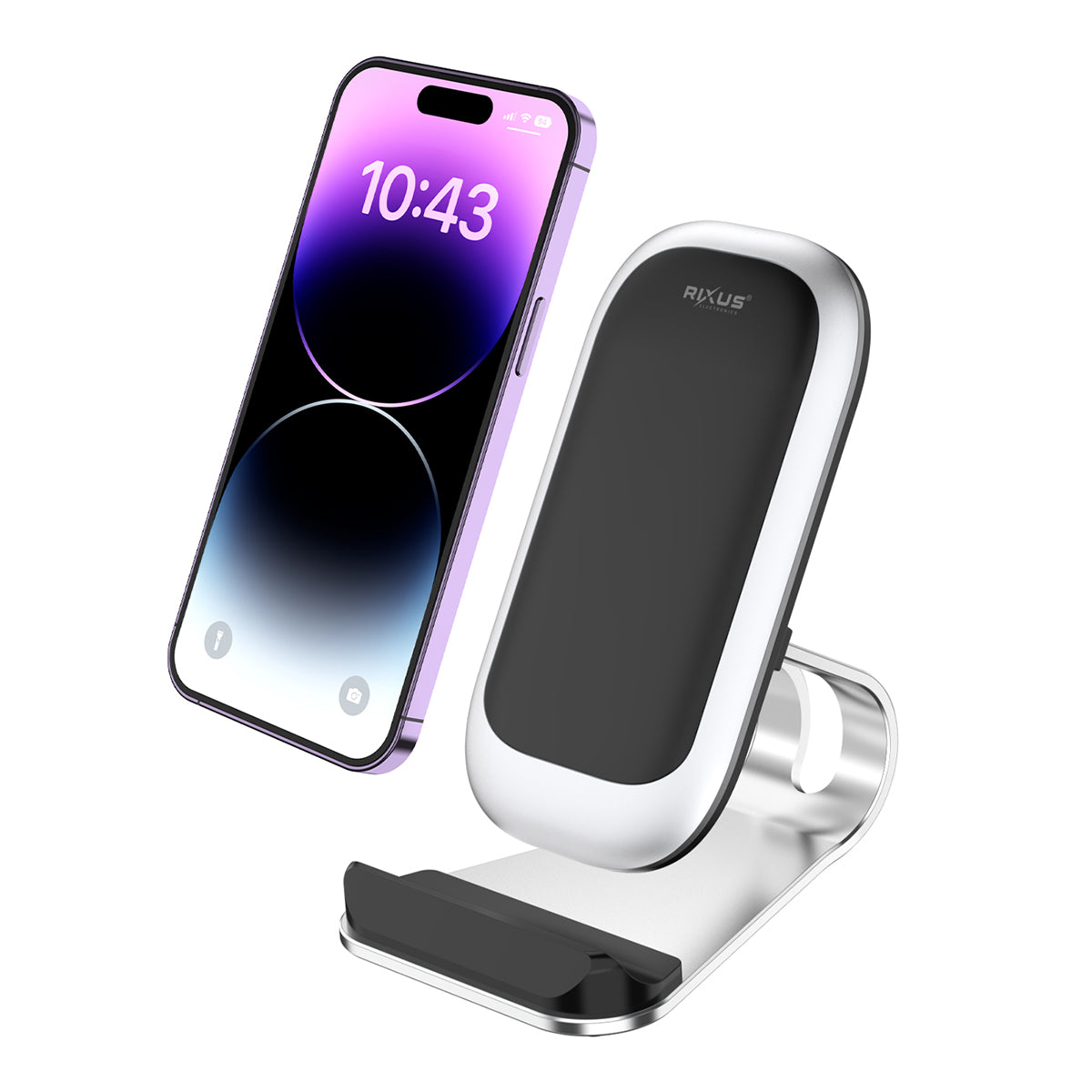 Rixus RXWC35 Wireless Charging Stand Silver