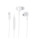 Rixus RXHD56LW Lighting Wired Earbud Type Headphone With Microphone White