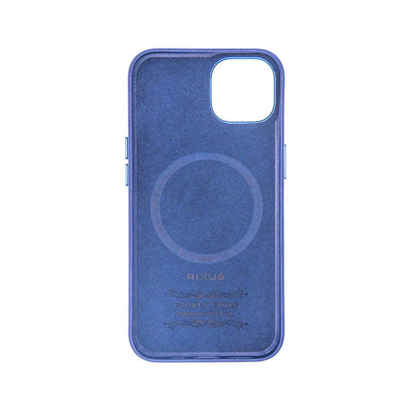 Rixus For iPhone 15 Classic 02 Case With MagSafe Blue