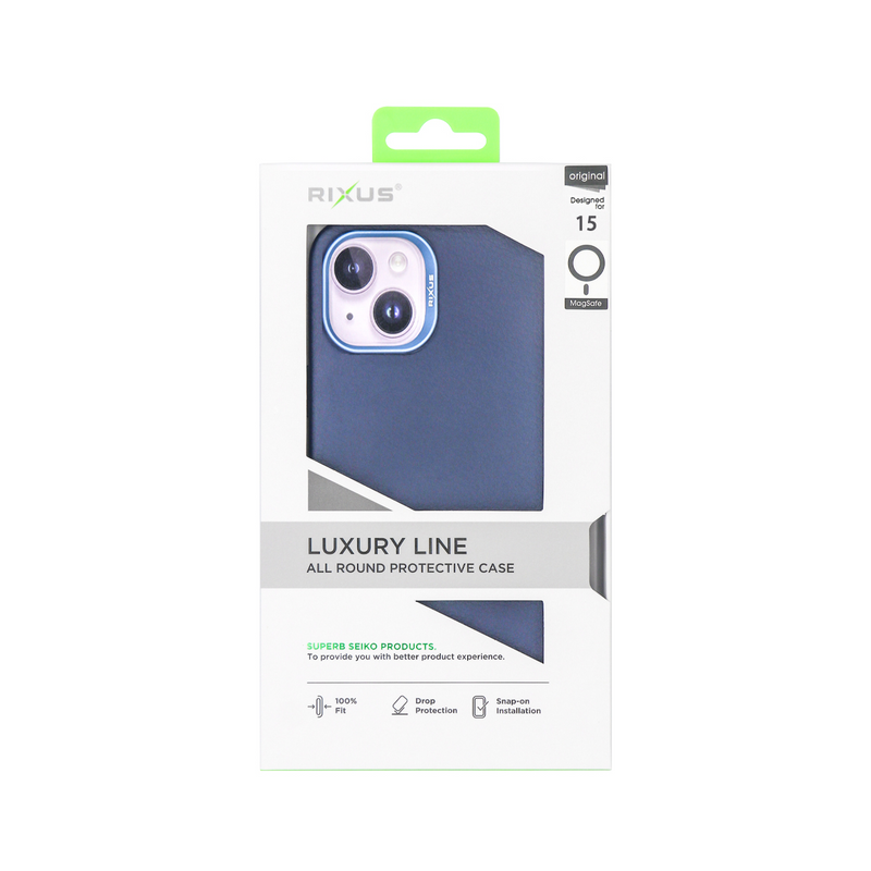 Rixus For iPhone 15 Classic 02 Case With MagSafe Blue