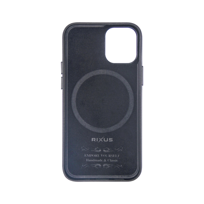Rixus For iPhone 15 Classic 02 Case With MagSafe Black