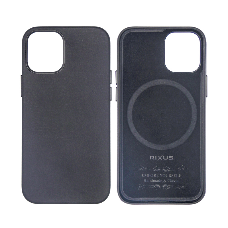 Rixus For iPhone 15 Classic 02 Case With MagSafe Black