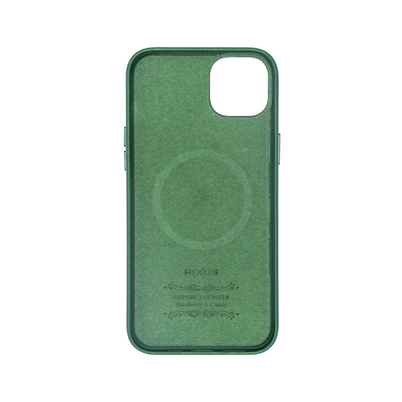 Rixus For iPhone 15 Classic 02 Case With MagSafe Green