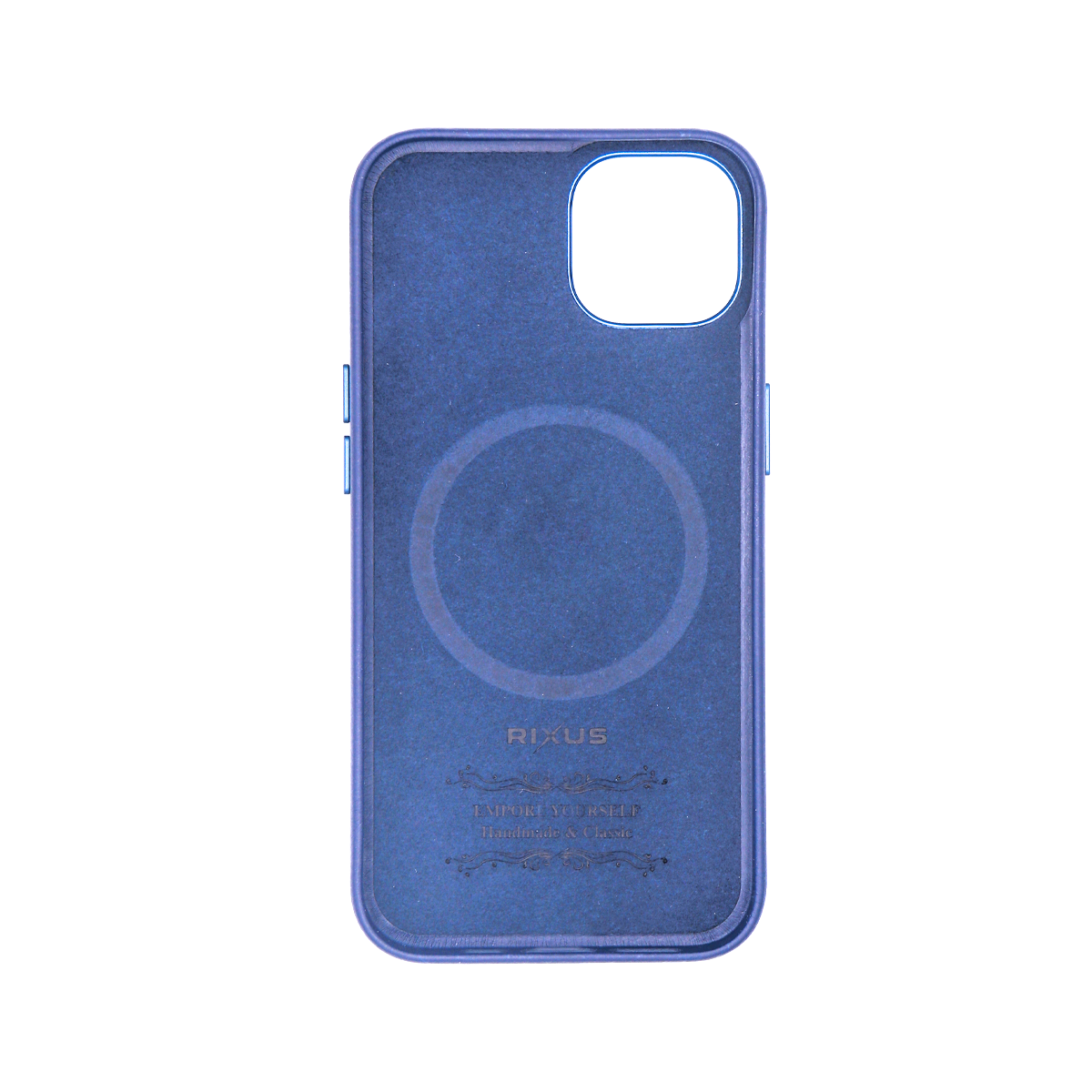 Rixus Classic 02 Case With MagSafe Compatible For Apple iPhone 15 Plus Blue