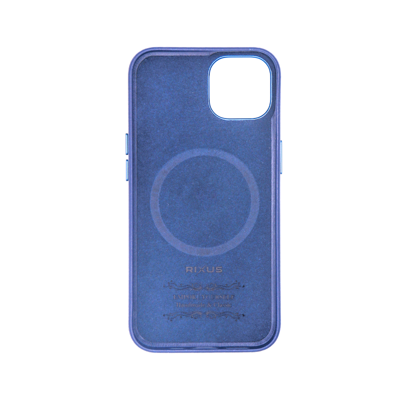 Rixus For iPhone 15 Plus Classic 02 Case With MagSafe Blue