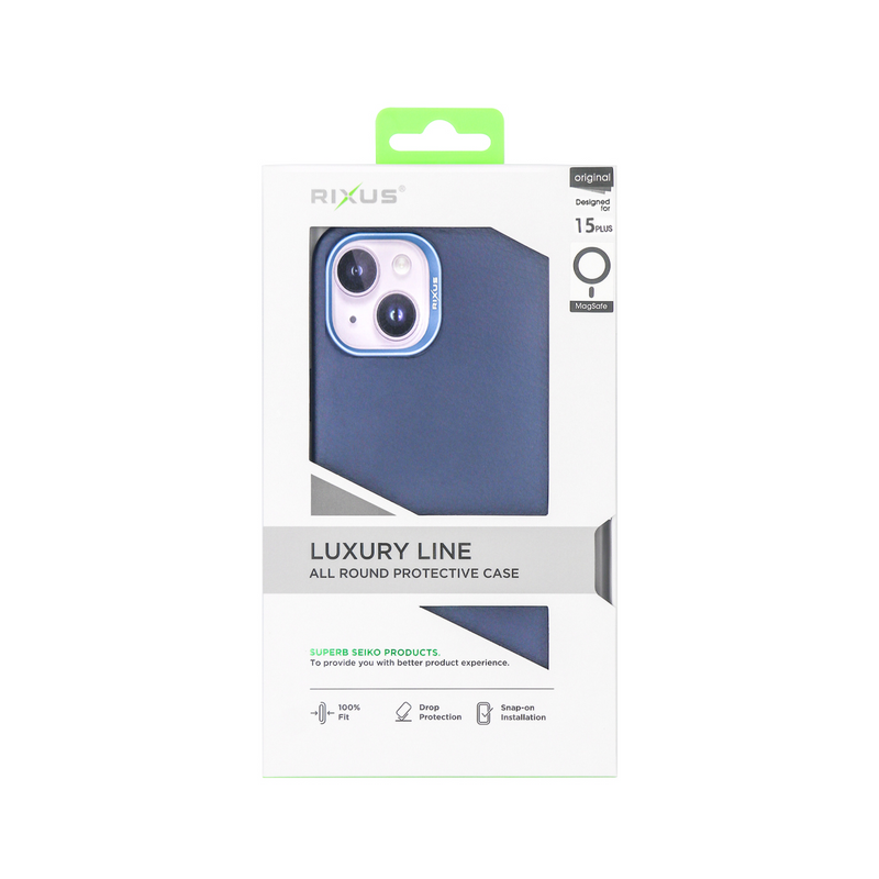 Rixus For iPhone 15 Plus Classic 02 Case With MagSafe Blue