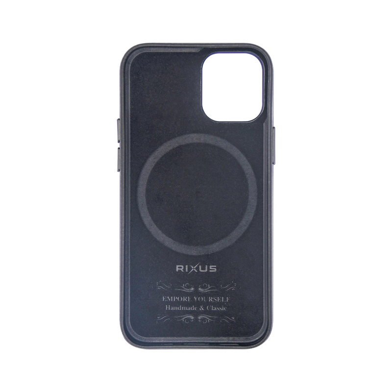 Rixus For iPhone 15 Plus Classic 02 Case With MagSafe Black