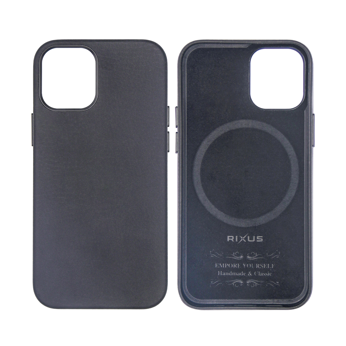 Rixus Classic 02 Case With MagSafe Compatible For Apple iPhone 15 Plus Black