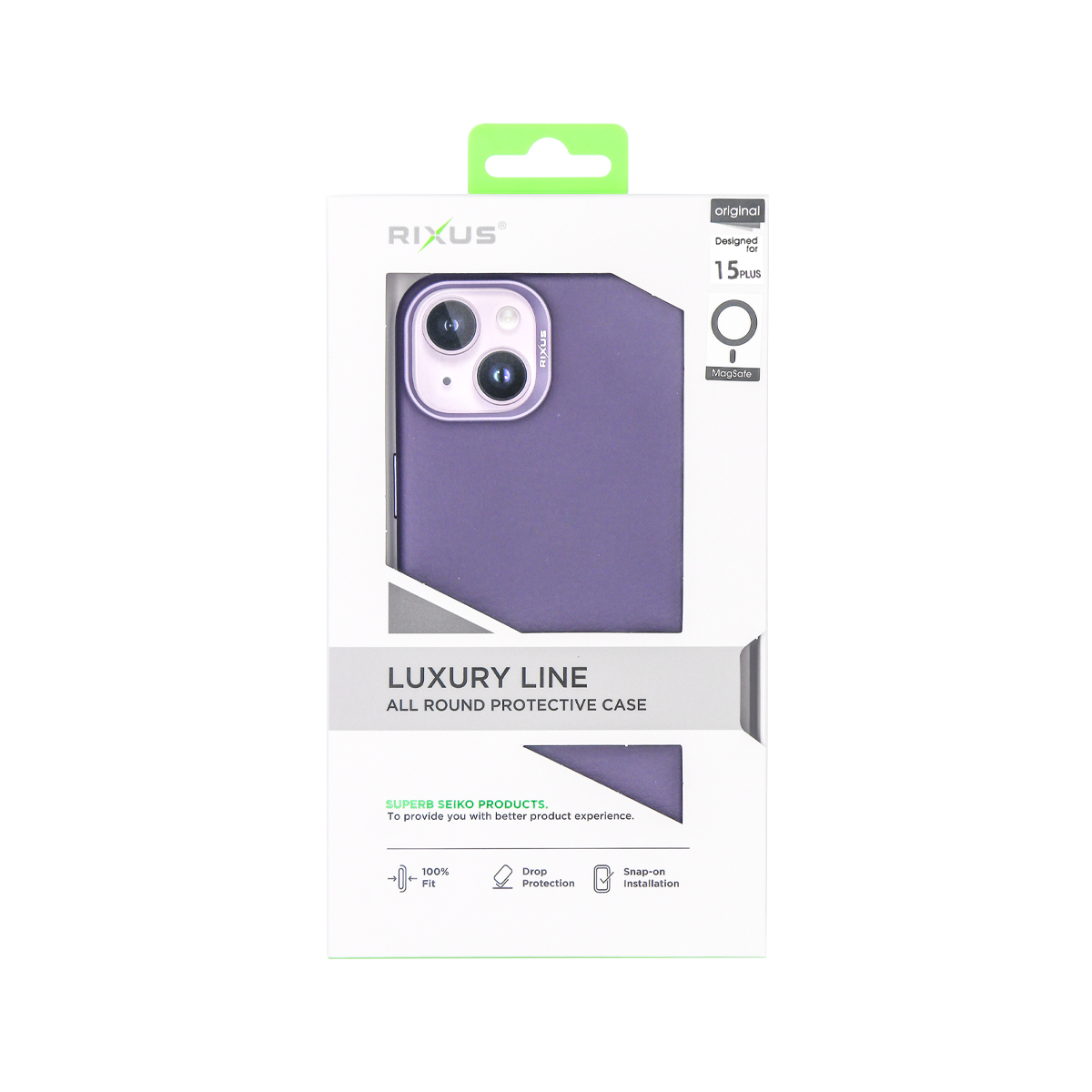 Rixus Classic 02 Case With MagSafe Compatible For Apple iPhone 15 Plus Purple