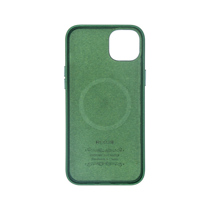 Rixus For iPhone 15 Pro Classic 02 Case With MagSafe Green