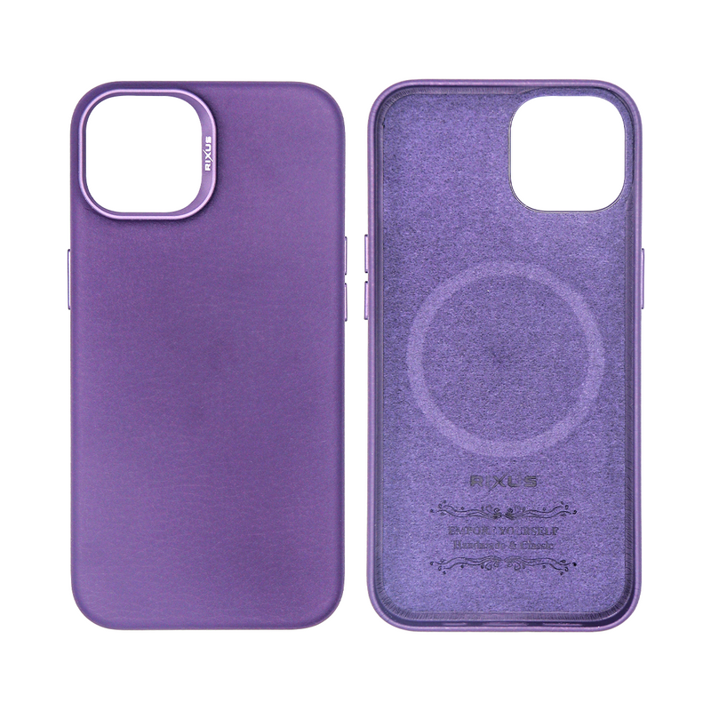 Rixus For iPhone 15 Pro Classic 02 Case With MagSafe Purple