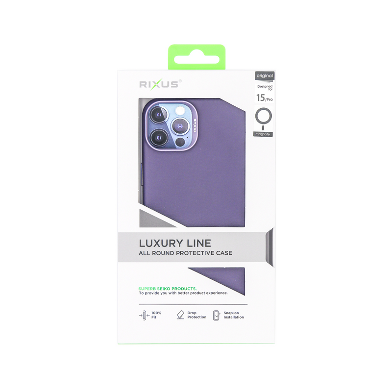 Rixus For iPhone 15 Pro Classic 02 Case With MagSafe Purple