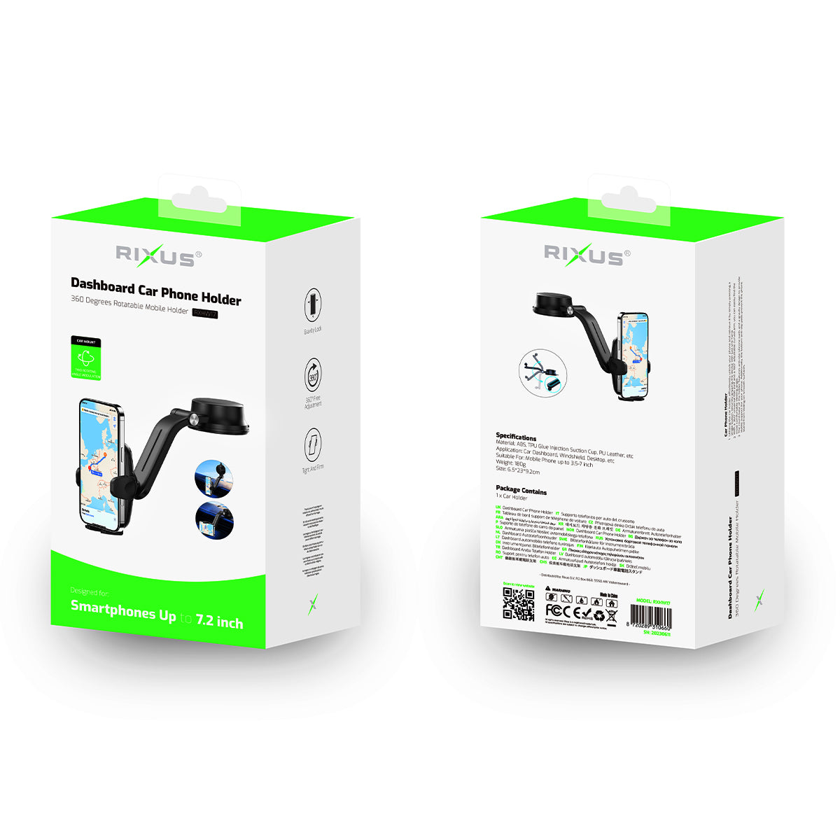 Rixus RXHW17 Multifunctional Premium Mobile Phone Bracket Black