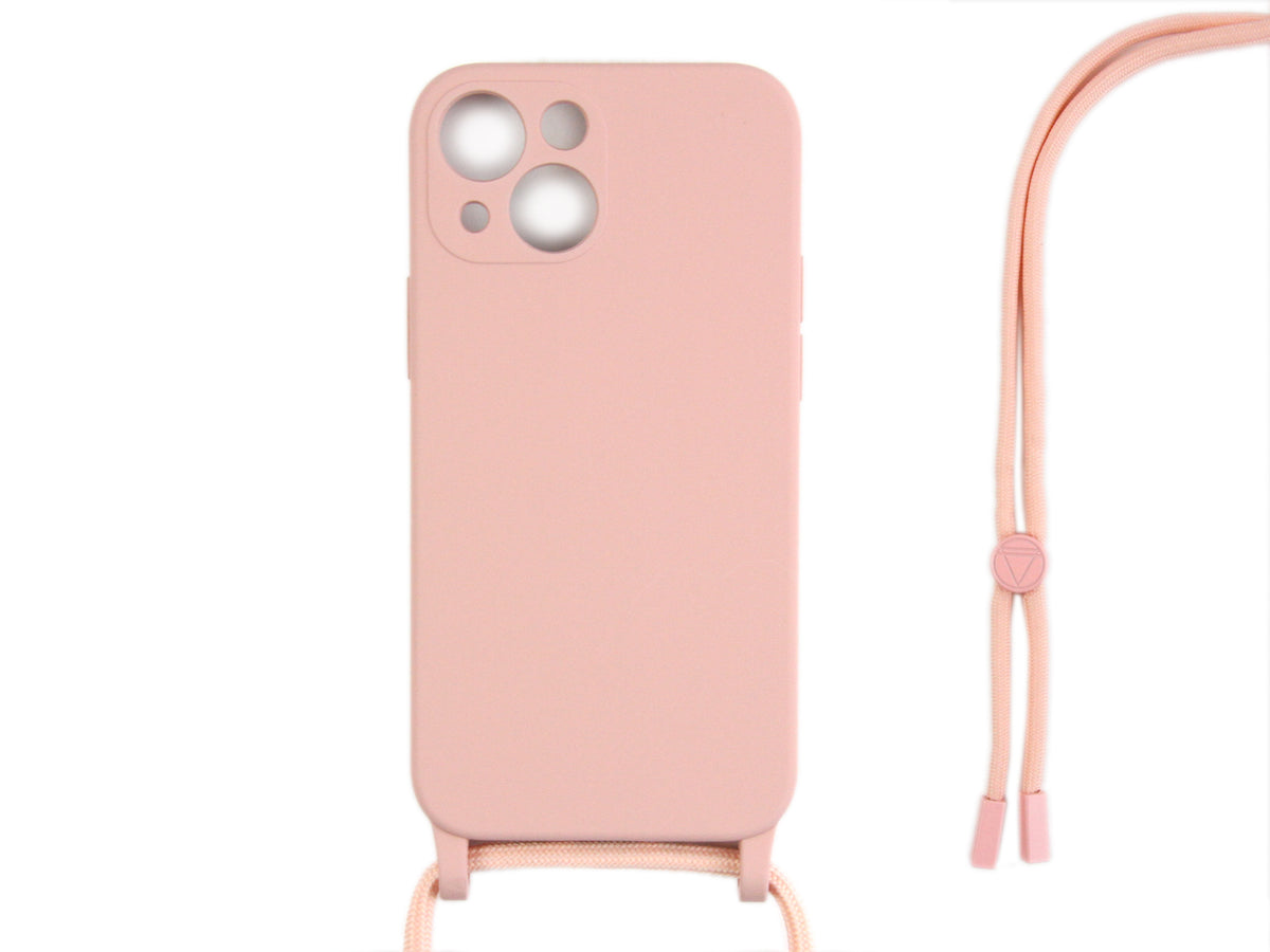 Rixus TPU Necklace Cord Cover For Apple iPhone 14 Pink