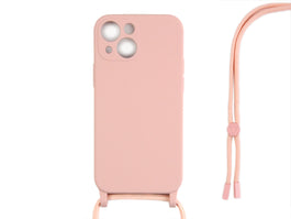 Rixus TPU Necklace Cord Cover For Apple iPhone 14 Pink
