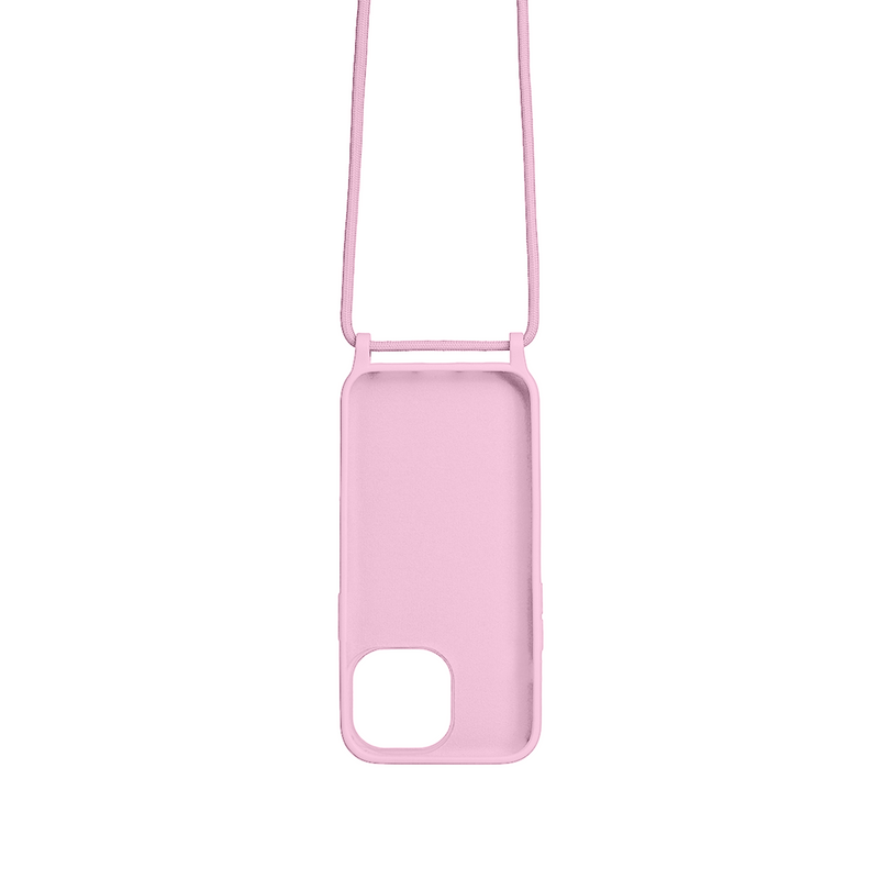 Rixus For iPhone 14 TPU Necklace Cord Cover Pink