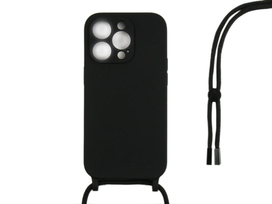 Rixus TPU Necklace Cord Cover For Apple iPhone 14 Pro Black