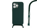 Rixus For iPhone 14 Pro TPU Necklace Cord Cover Dark Green