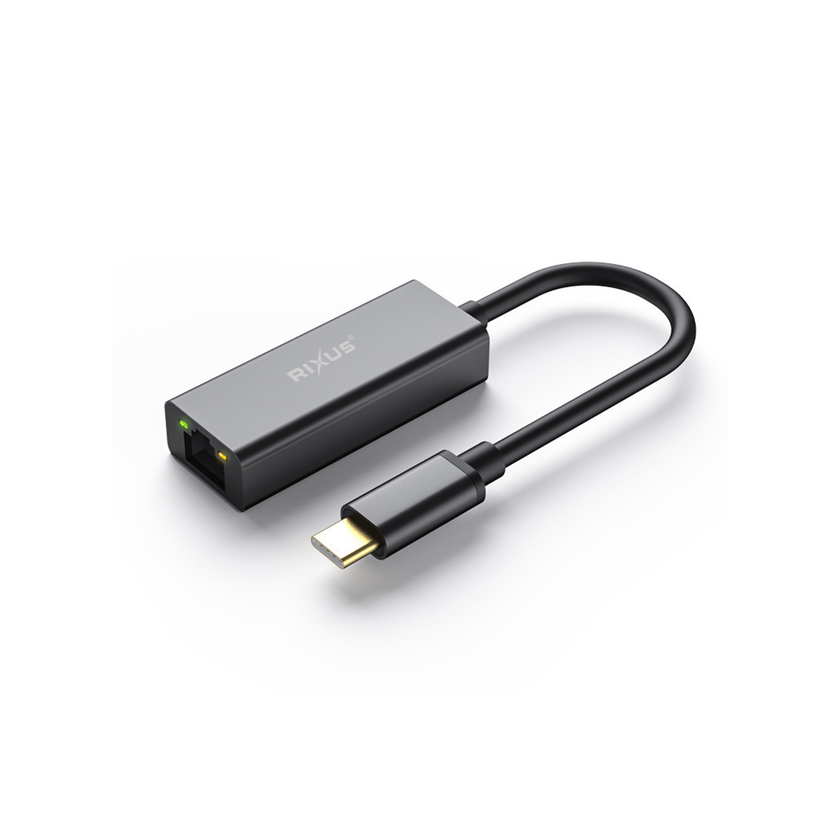 Rixus RXEA01 USB-C To 1000M Card RJ45 Gigabit Drive-free Gray
