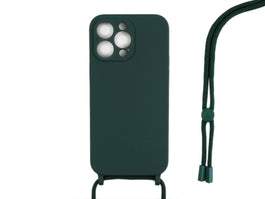 Rixus TPU Necklace Cord Cover For Apple iPhone 14 Pro Max Dark Green