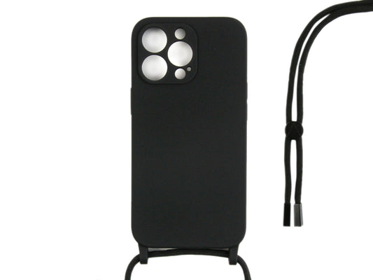Rixus TPU Necklace Cord Cover For Apple iPhone 14 Pro Max Black