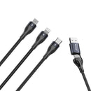 Rixus RXUC23 Two-For-Three Fast Charging Cable Black