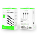 Rixus RXUC23 Two-For-Three Fast Charging Cable Black