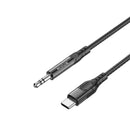 Rixus RXMU35C 3.5mm AUX To USB-C Braided Audio Cable 1.2m Black