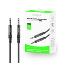 Rixus RXMU35 3.5mm AUX To 3.5mm AUX Braided Audio Cable 1.2m Black