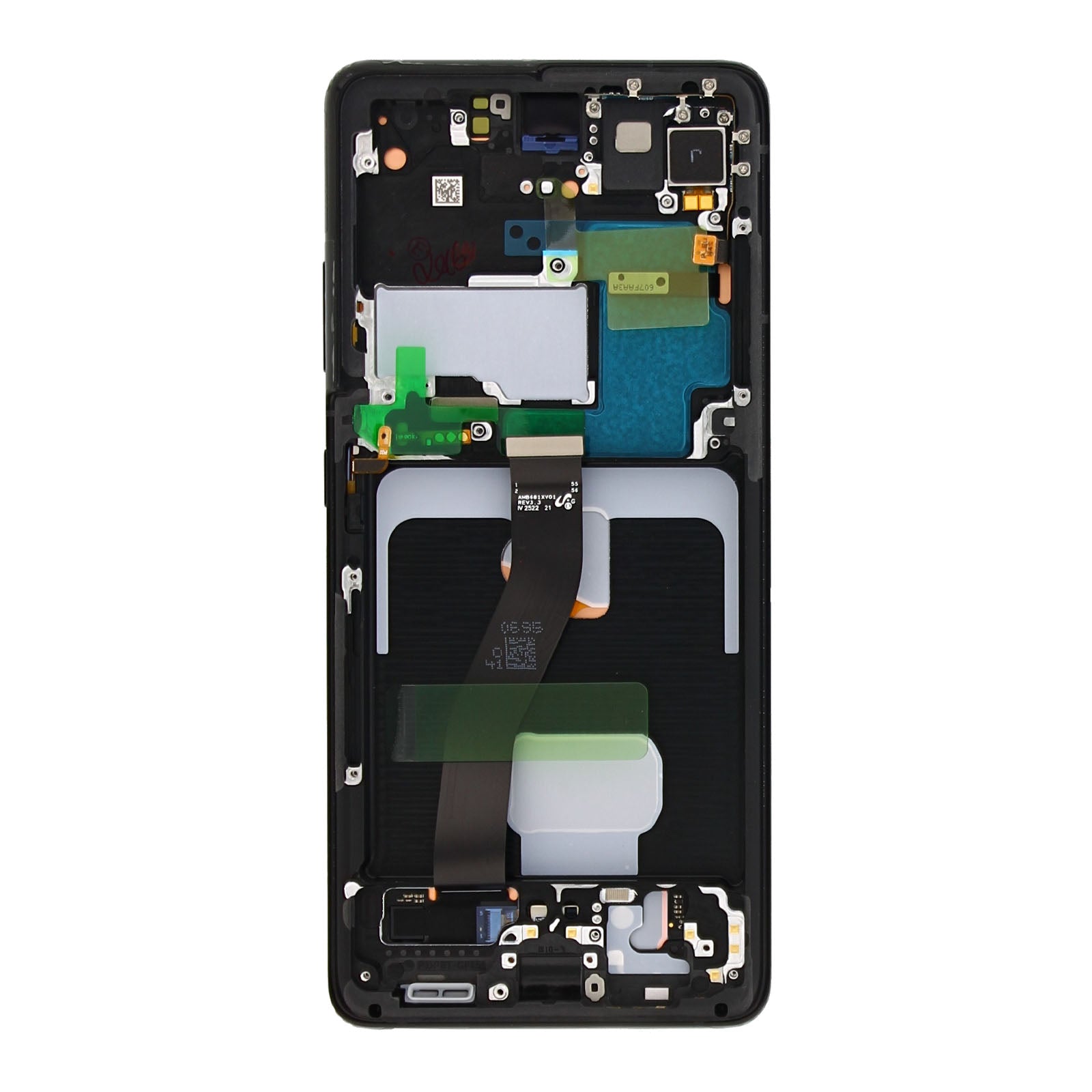Samsung Galaxy S21 Ultra 5G G998B Display And Digitizer With Frame Phantom Black Service Pack