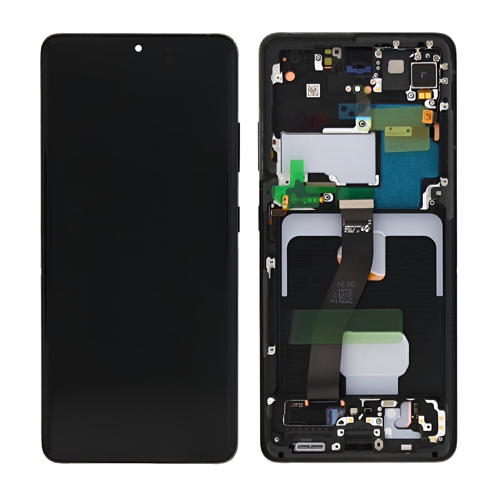 Samsung Galaxy S21 Ultra 5G G998B Display And Digitizer With Frame Phantom Black Service Pack