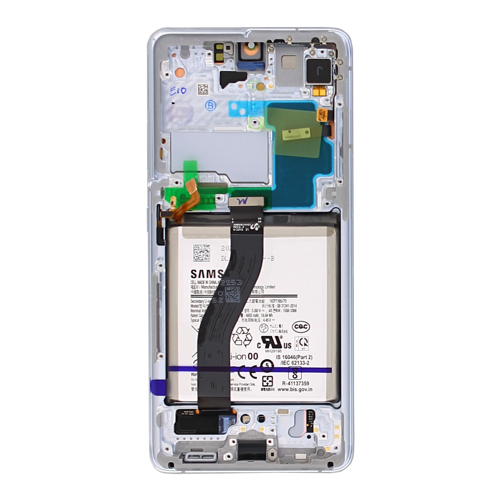 Samsung Galaxy S21 5G Ultra G998B Display And Digitizer With Frame Phantom Silver Service Pack