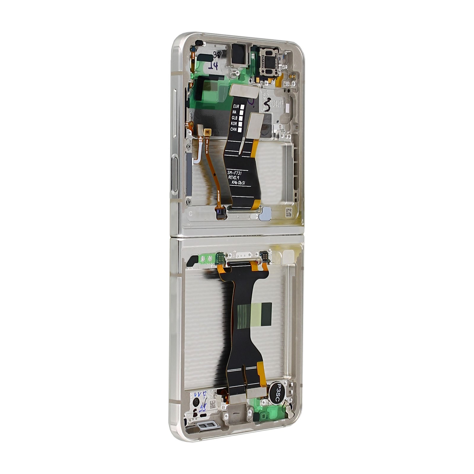 Samsung Galaxy Z Flip5 F731B Main Display And Digitizer With Frame Cream Service Pack