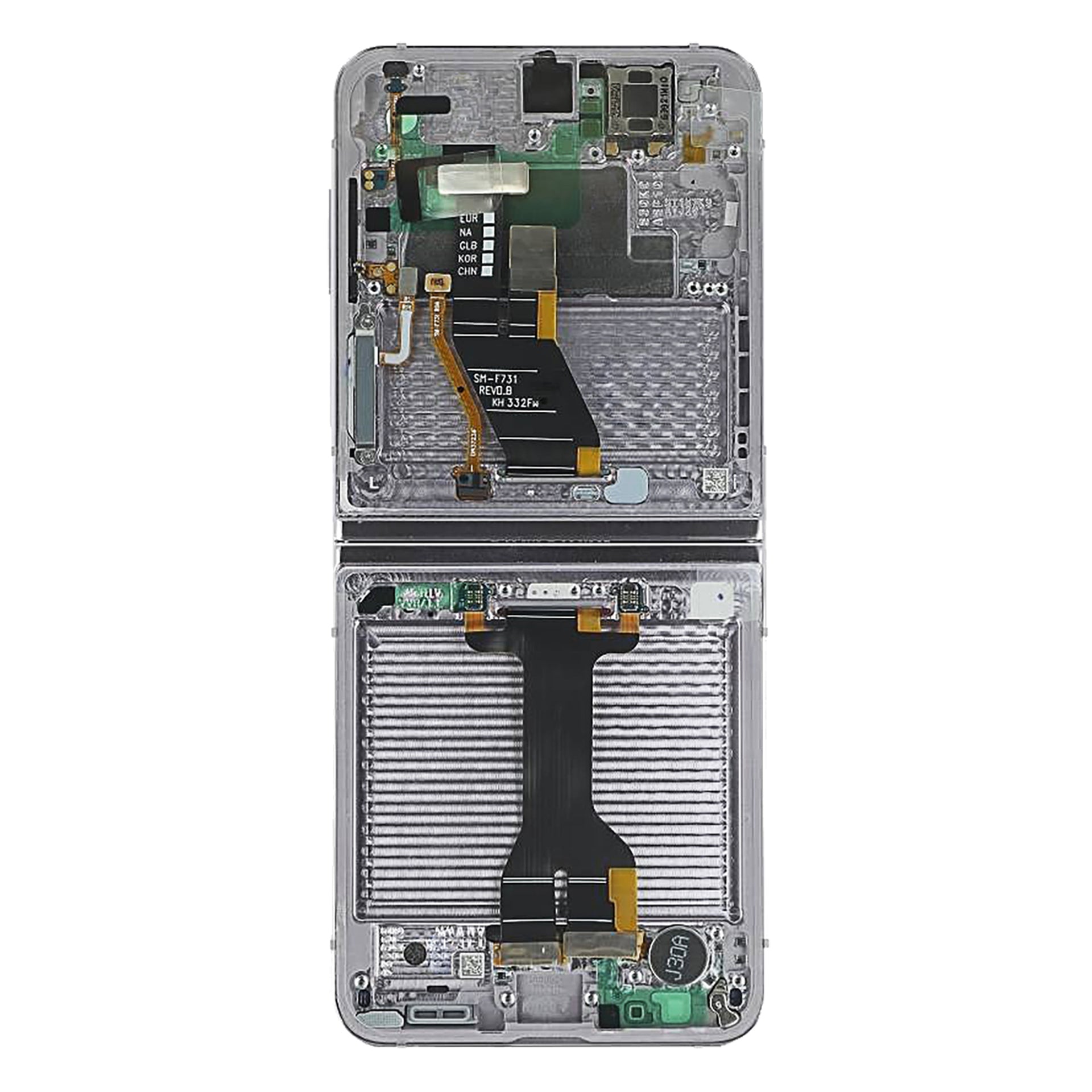 Samsung Galaxy Z Flip5 F731B Main Display And Digitizer With Frame Lavender Service Pack
