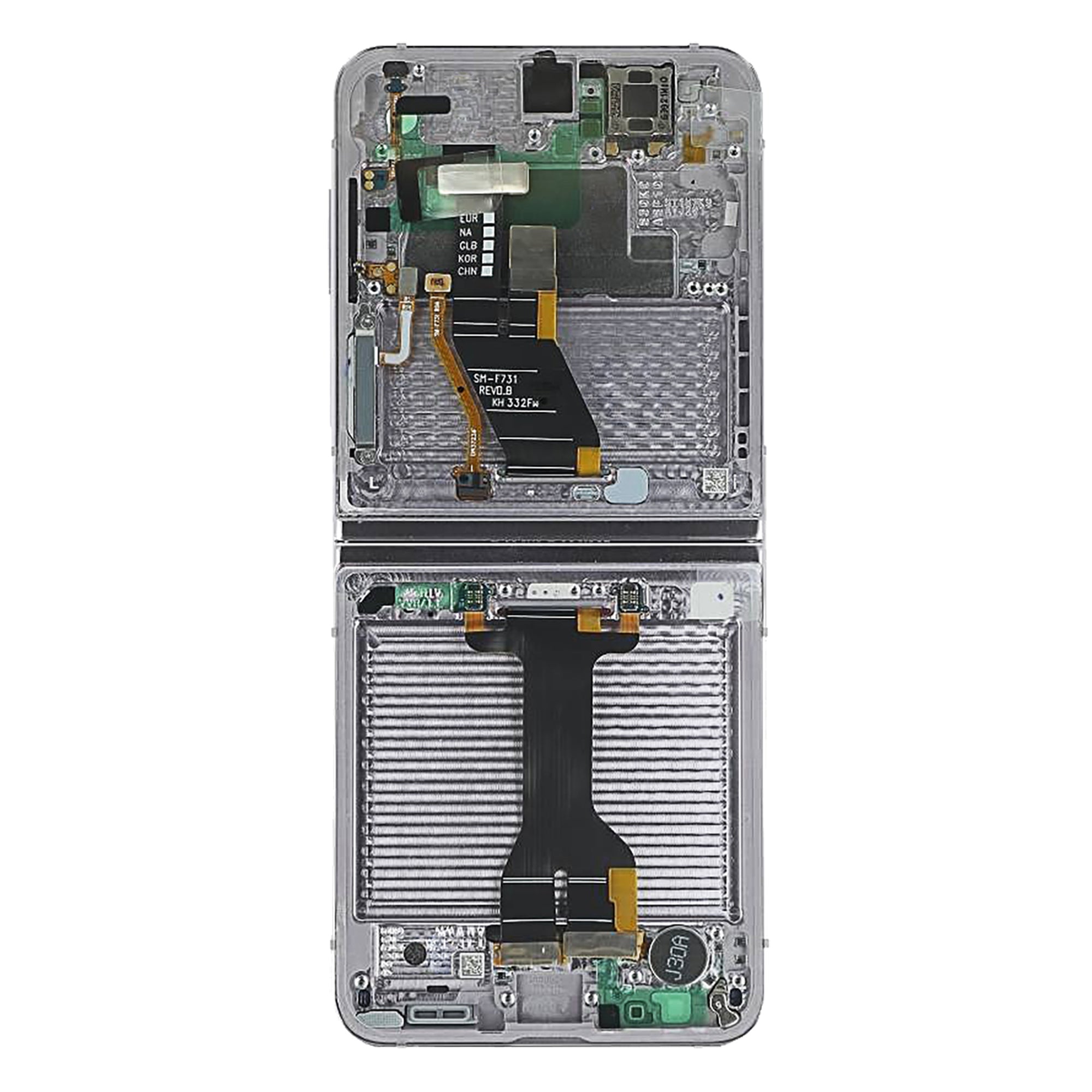 Samsung Galaxy Z Flip5 F731B Main Display And Digitizer With Frame Lavender Service Pack