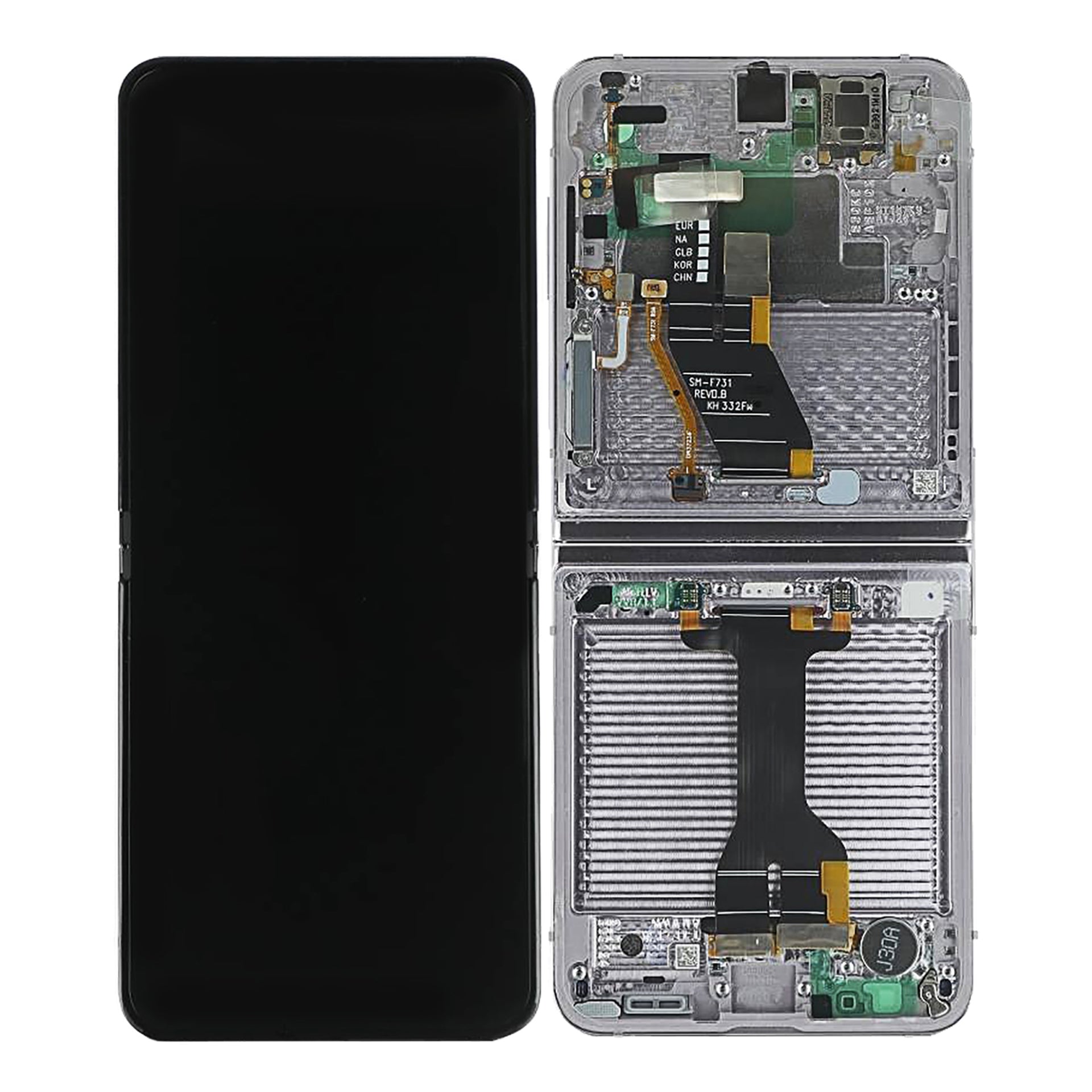 Samsung Galaxy Z Flip5 F731B Main Display And Digitizer With Frame Lavender Service Pack
