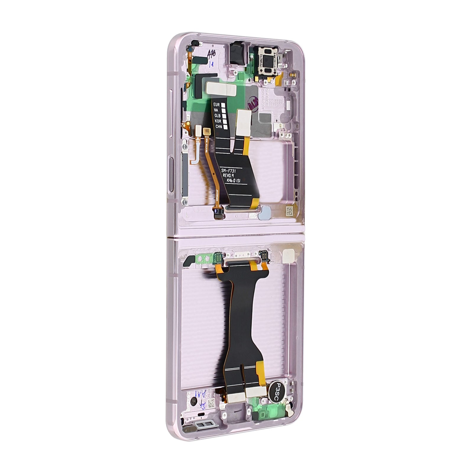 Samsung Galaxy Z Flip5 F731B Main Display And Digitizer With Frame Lavender Service Pack