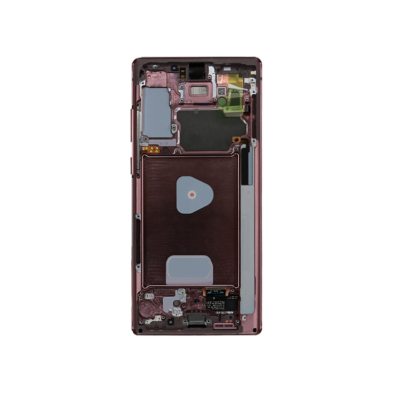 Samsung Galaxy Note 20 N980F, Note 20 5G N981B Display And Digitizer With Frame Mystic Bronze Service Pack