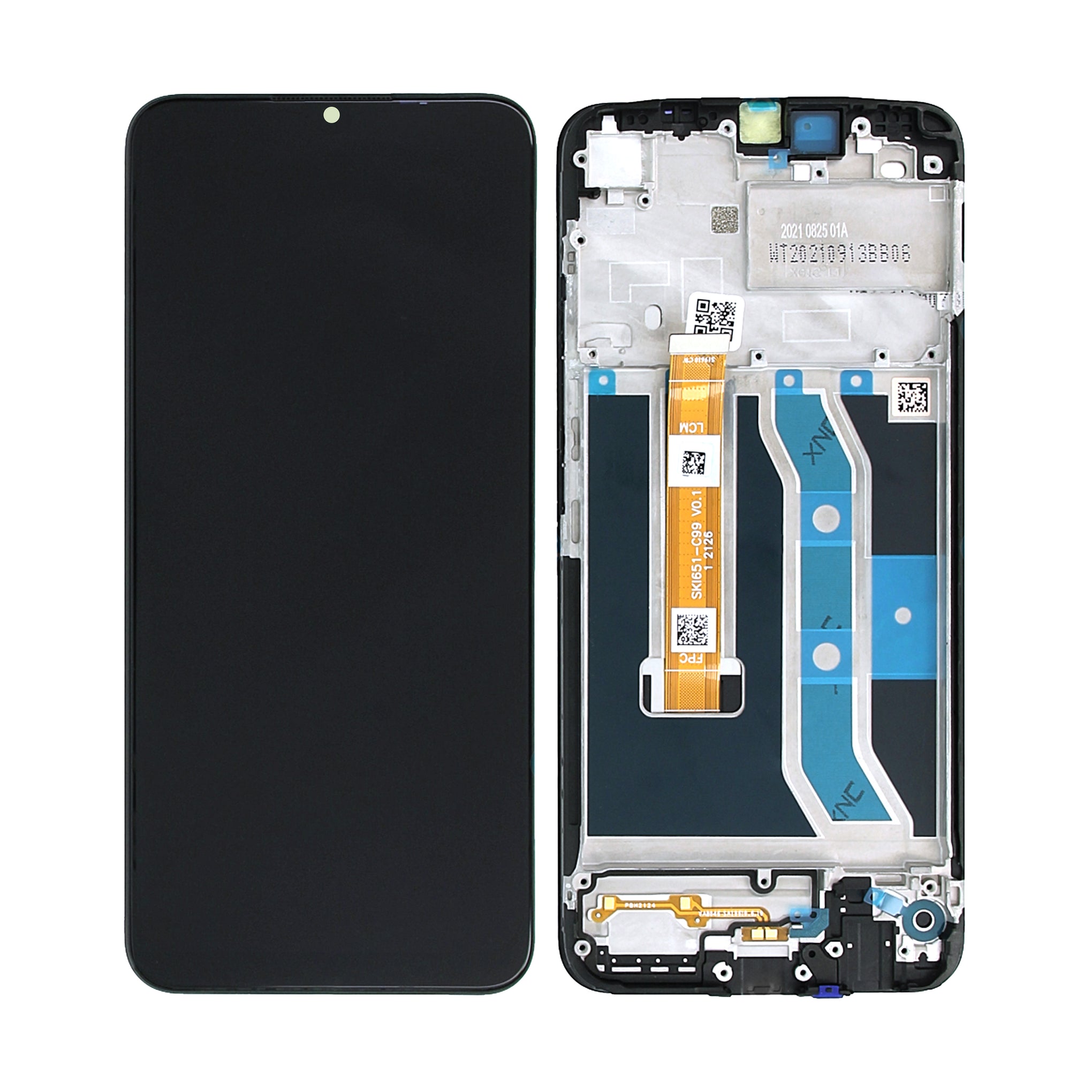 Realme C25Y Display And Digitizer With Frame Black OEM