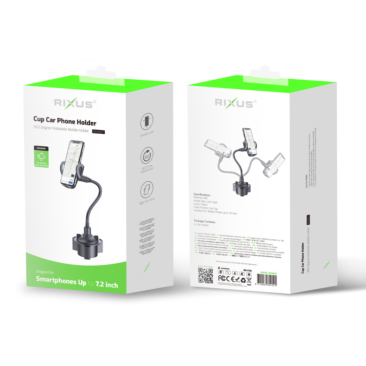 Rixus RXHM27 Smartphone Cup Car Holder