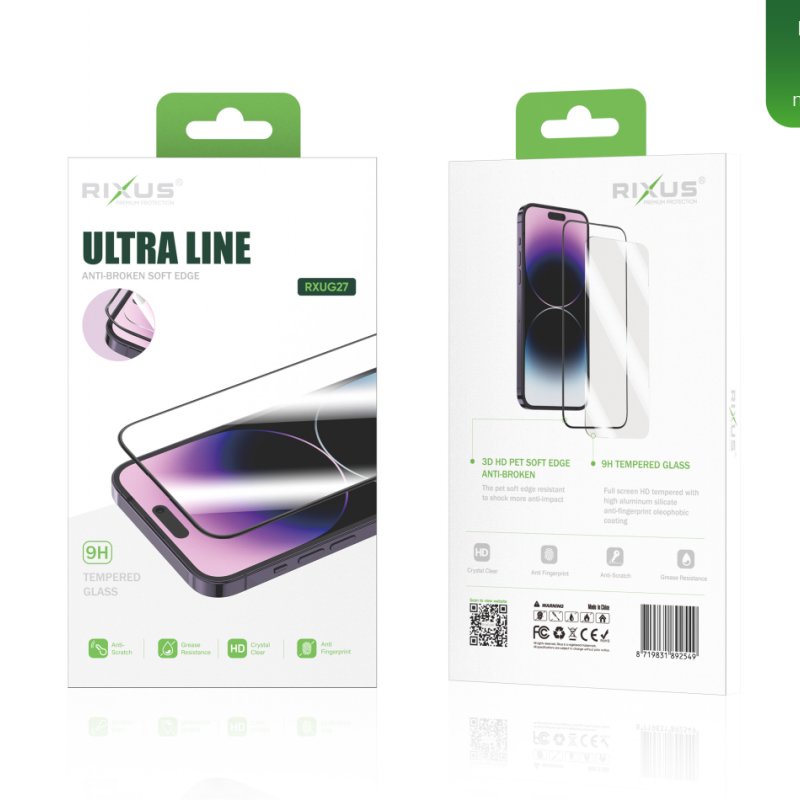 Rixus For iPhone 15 Plus Tempered Glass Ultra Line