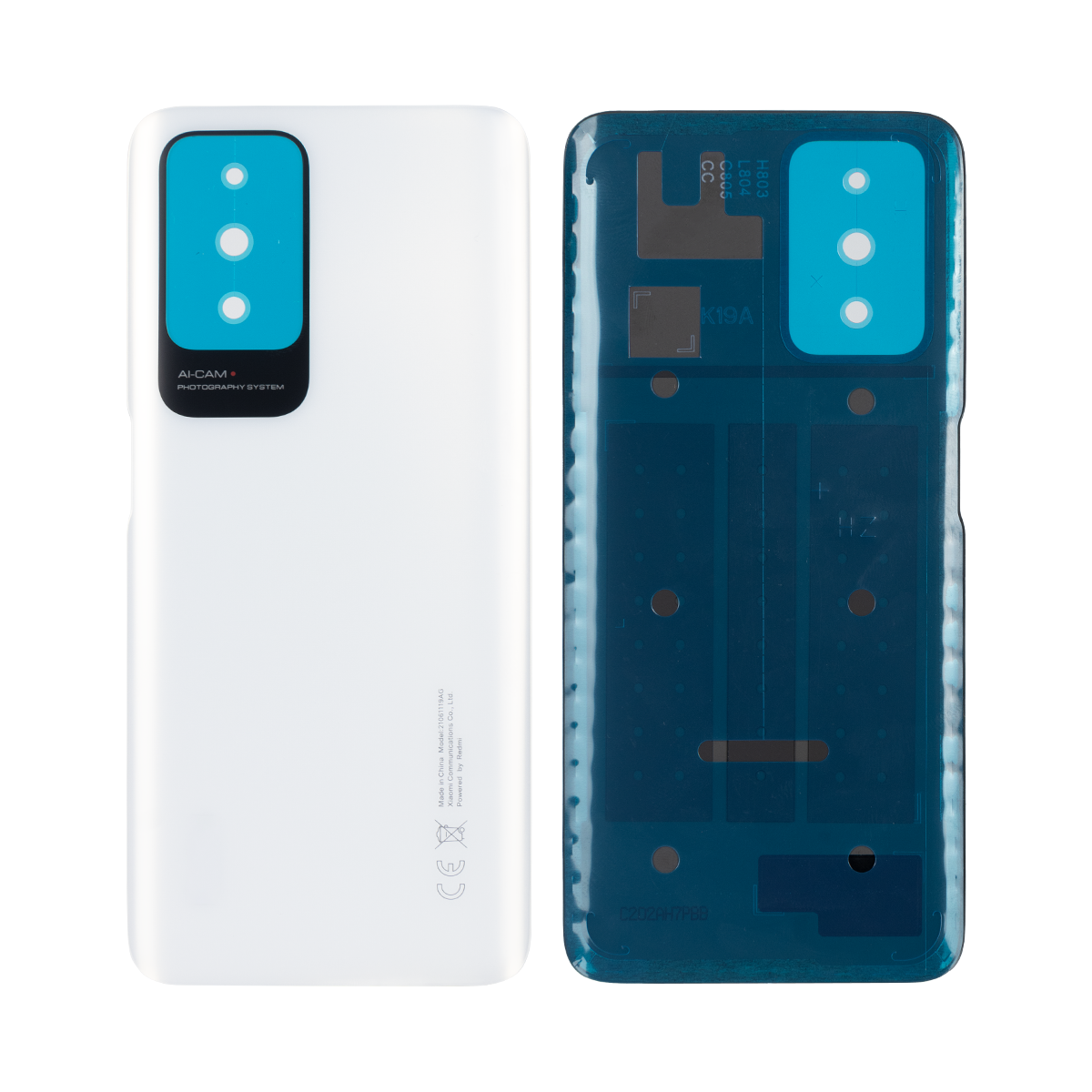 Xiaomi Redmi 10 Back Cover Without Lens Pebble White OEM