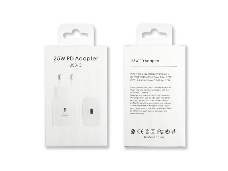 Samsung EP-TA800NW USB-C 25W PD Adaptor White Retail Box